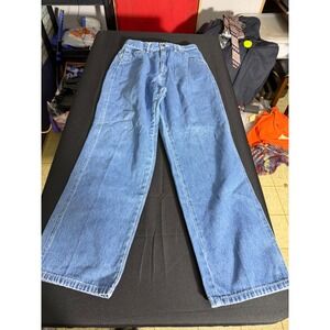 Real Comfort Wide Leg Jeans 8 Blue Excellent Cinch Back High Waisted Vintage 90s